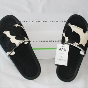 APL Cow Print Slide Sandals